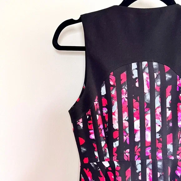 NWOT Forever 21 XS Floral Striped Front Zipper A-line Dress - Picture 6 of 11